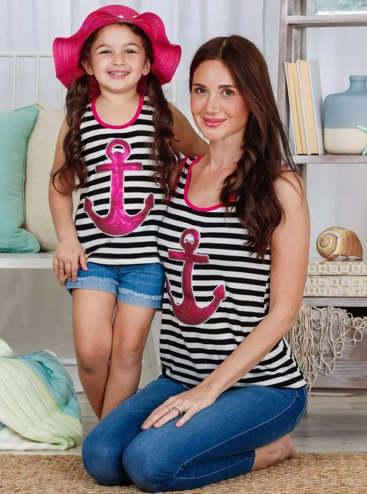 Mommy and Me Striped Sequin Anchor Tank Top - Image 6