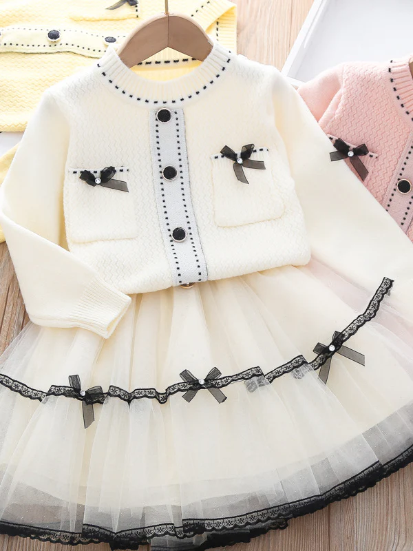 Bows and Tulle Sweater and Tutu Skirt Set - Image 10