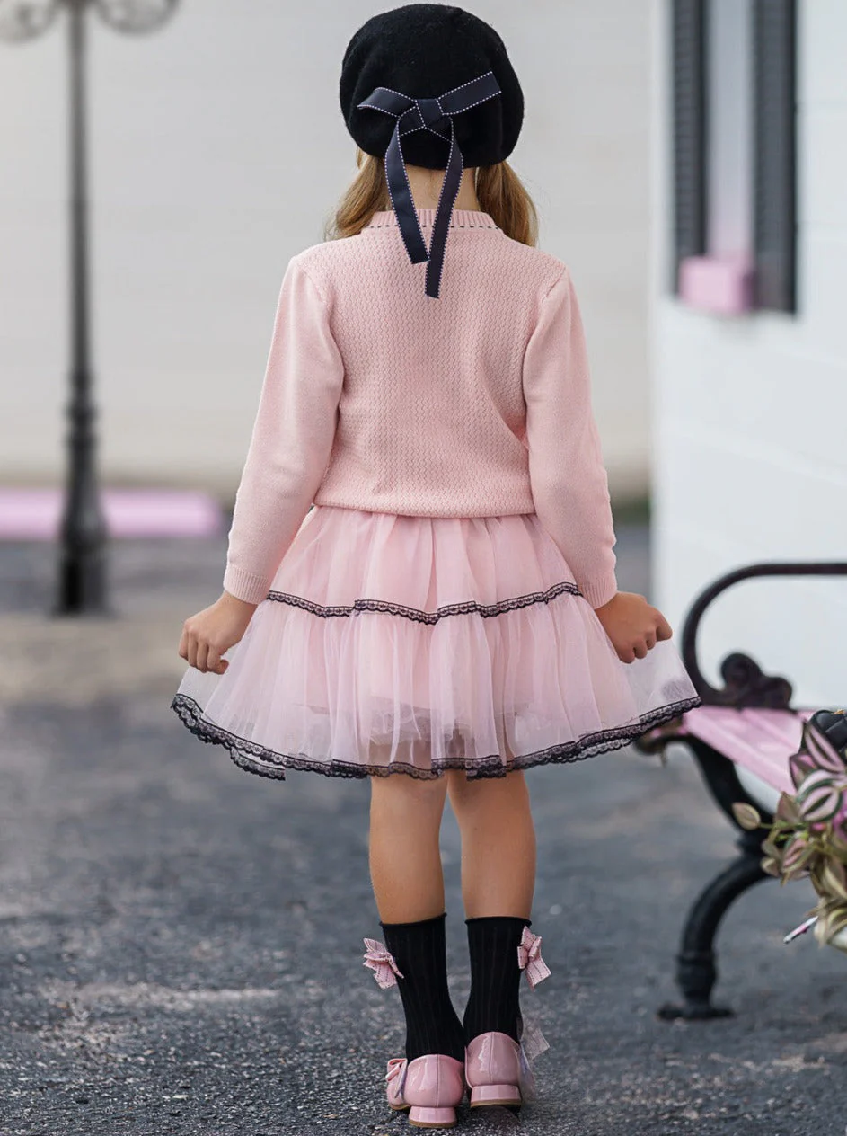 Bows and Tulle Sweater and Tutu Skirt Set - Image 3
