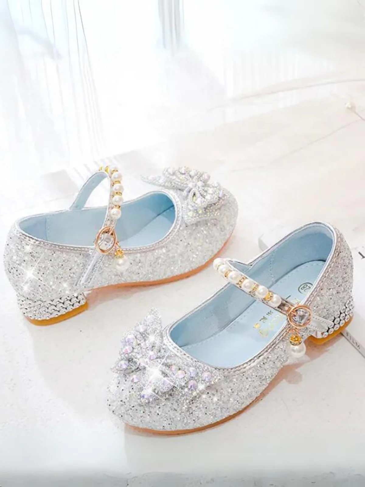 Razzle Dazzle Pearl Strap Mary Jane Shoes By Liv and Mia - Image 4