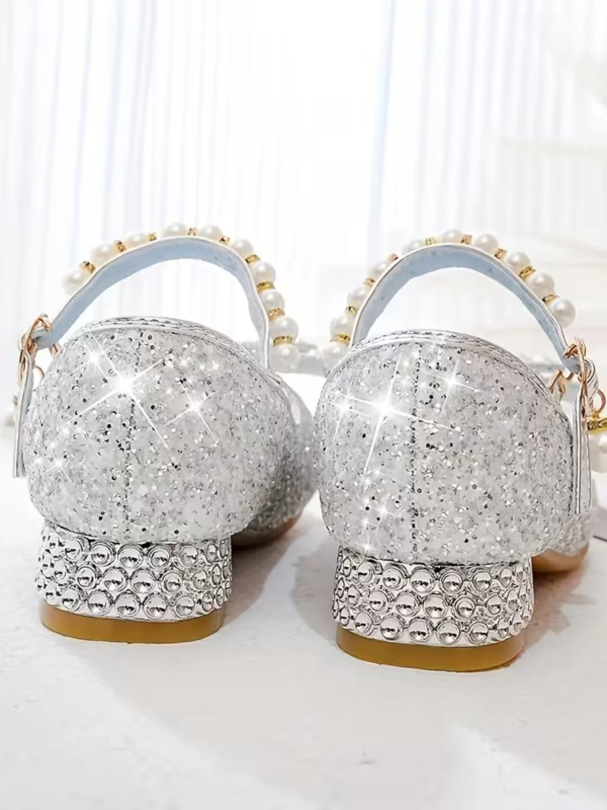 Razzle Dazzle Pearl Strap Mary Jane Shoes By Liv and Mia - Image 5