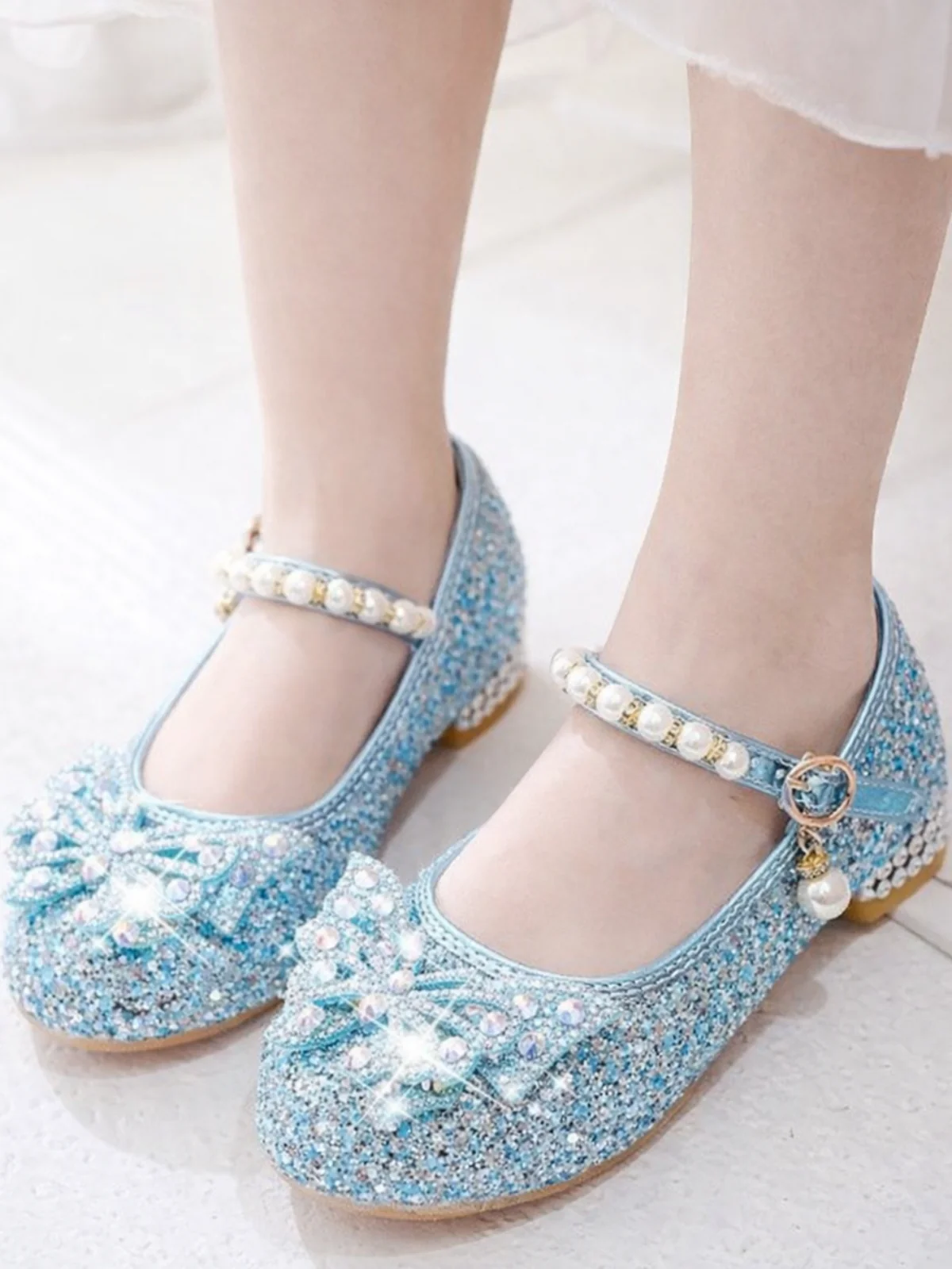 Razzle Dazzle Pearl Strap Mary Jane Shoes By Liv and Mia - Image 6