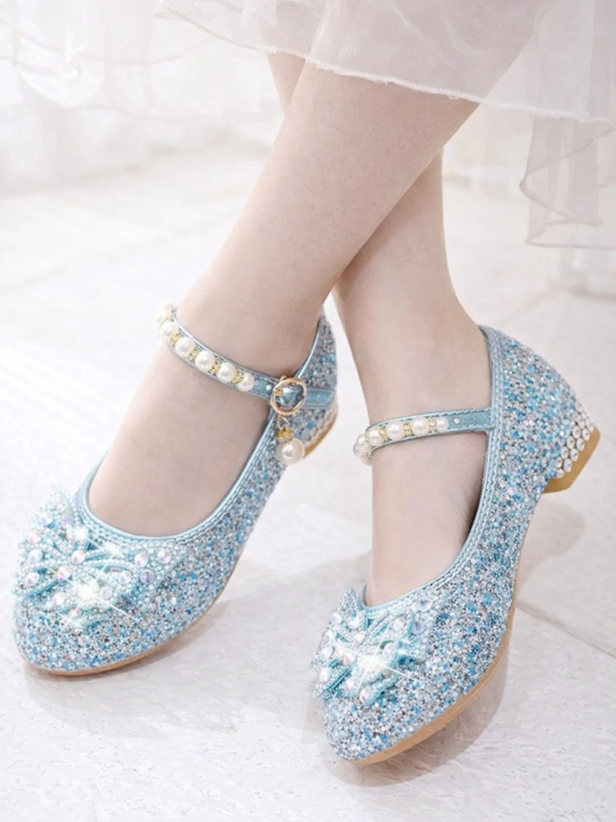 Razzle Dazzle Pearl Strap Mary Jane Shoes By Liv and Mia - Image 7