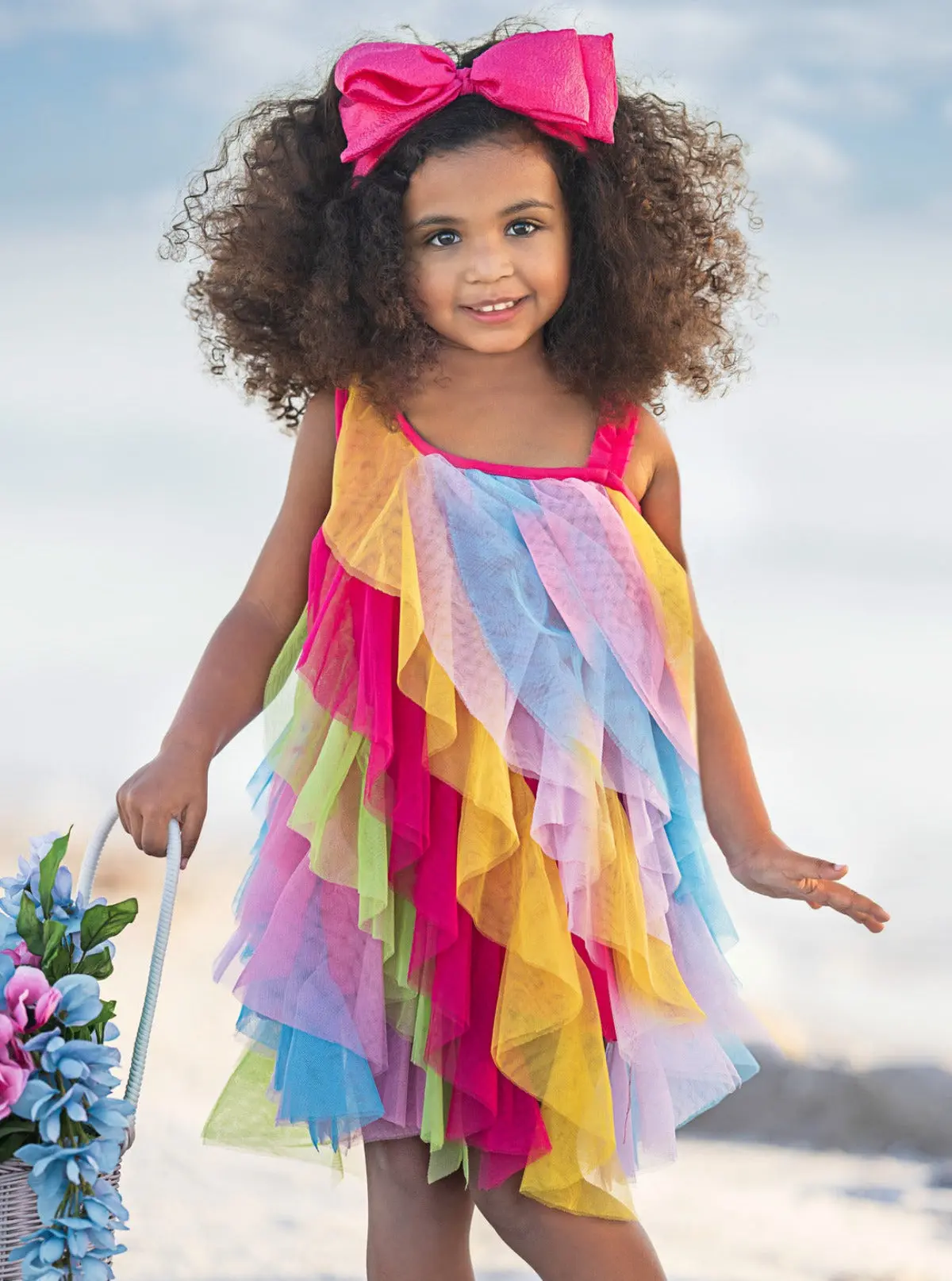 Cascading Rainbow Ruffle Dress - Image 3