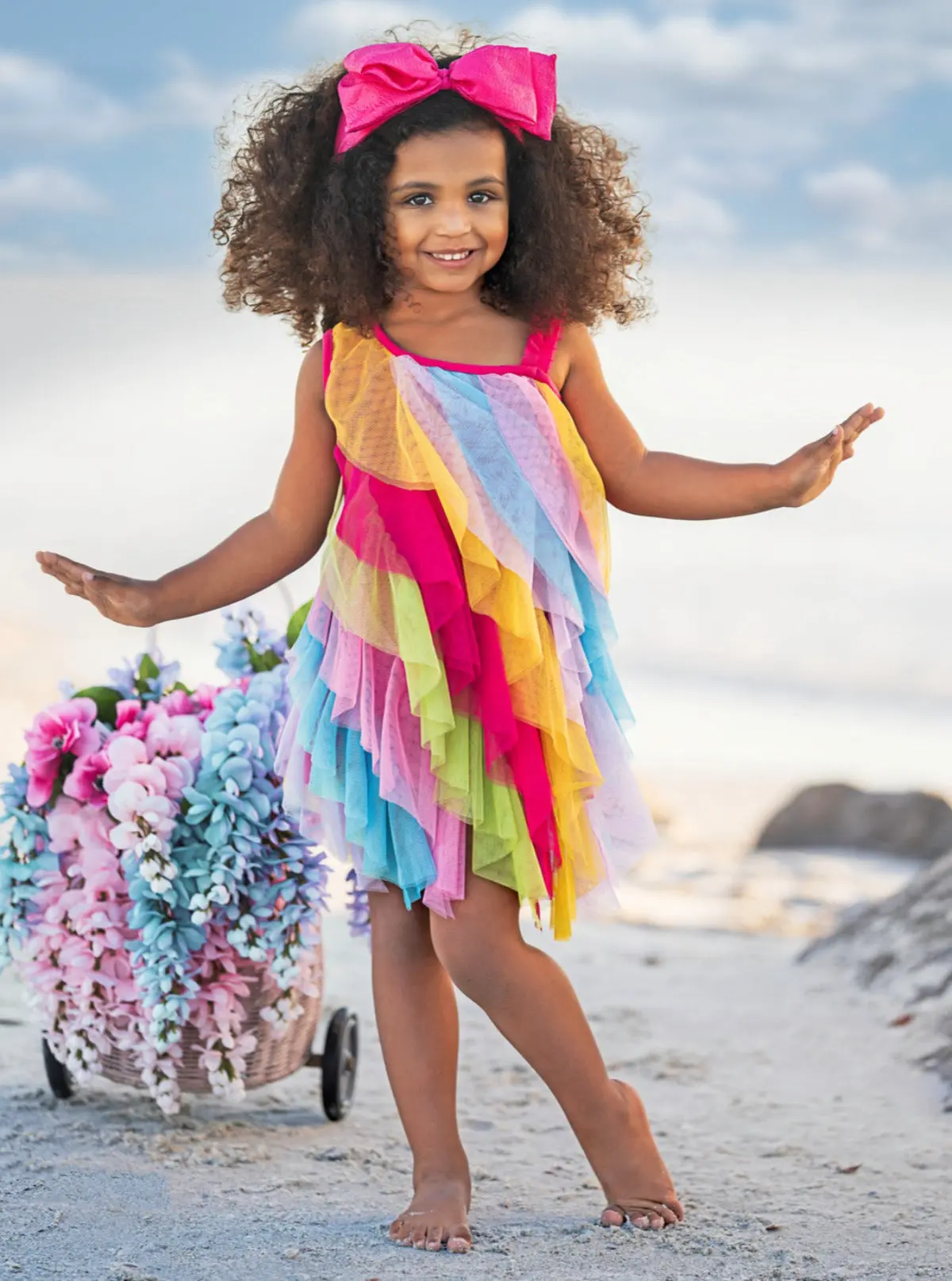 Cascading Rainbow Ruffle Dress - Image 4