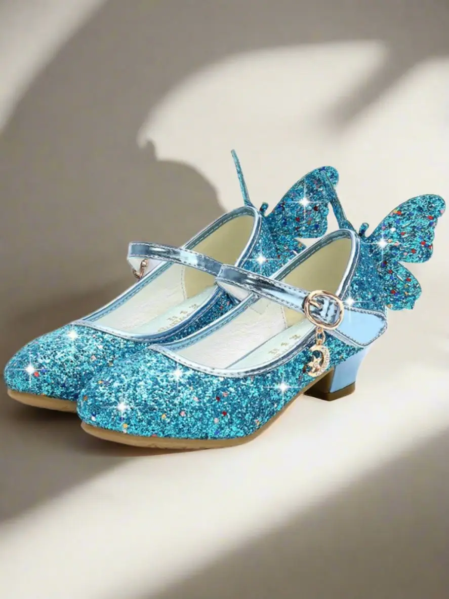 Glitter Butterfly Mary Jane Mini Heels By Liv and Mia - Image 4