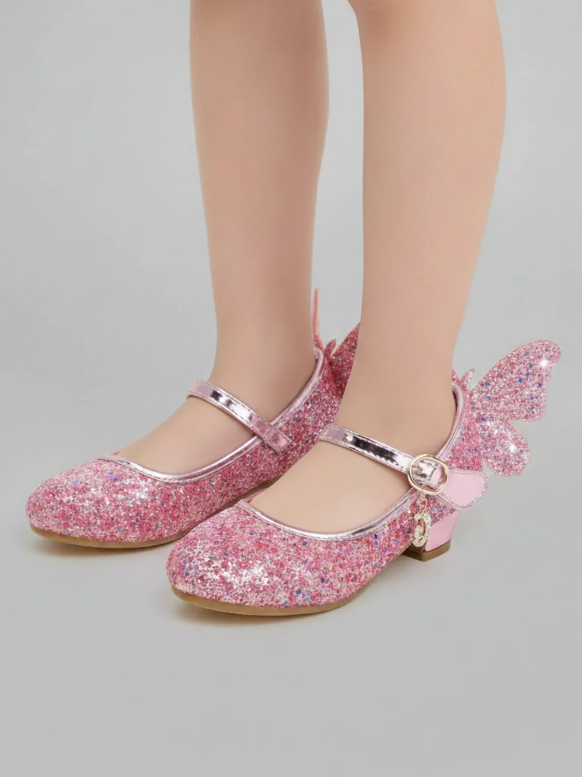 Glitter Butterfly Mary Jane Mini Heels By Liv and Mia - Image 6