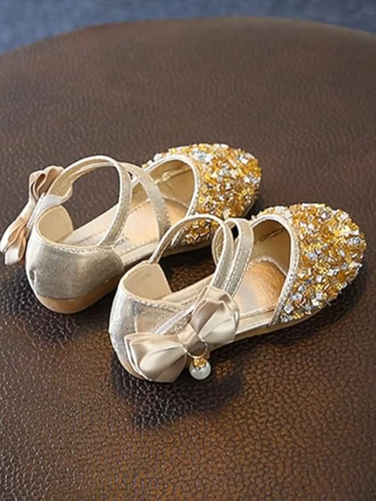 Gold Sequin Ballerina Flats By Liv and Mia - Image 3