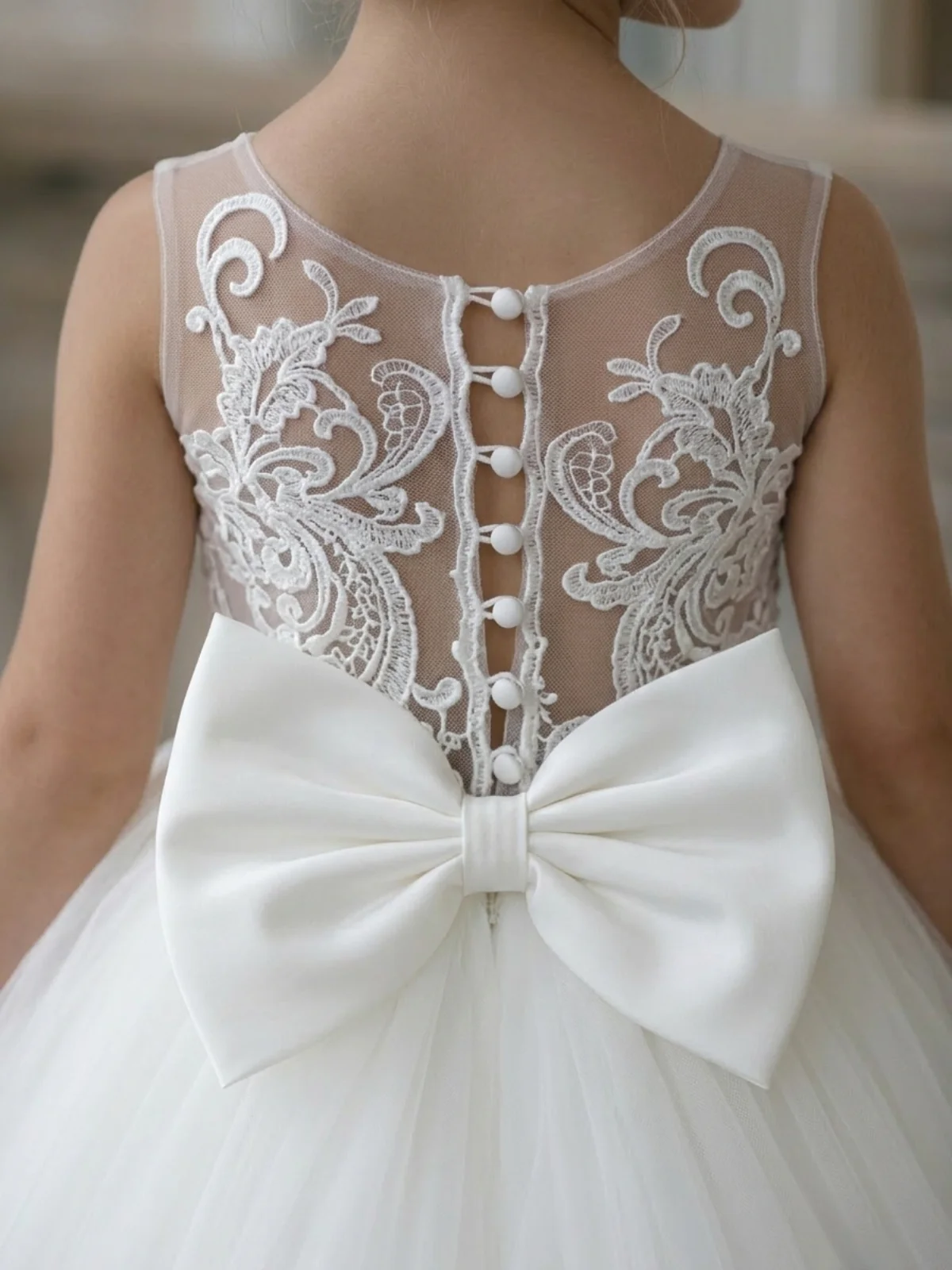 Gala Night Lacey Train Tulle Communion Gown - Image 5