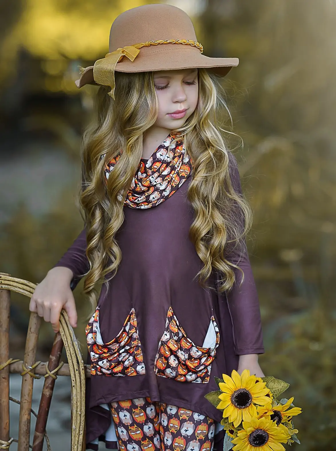 Furry Friends Slouch Pocket Tunic, Scarf and Legging Set - Image 6