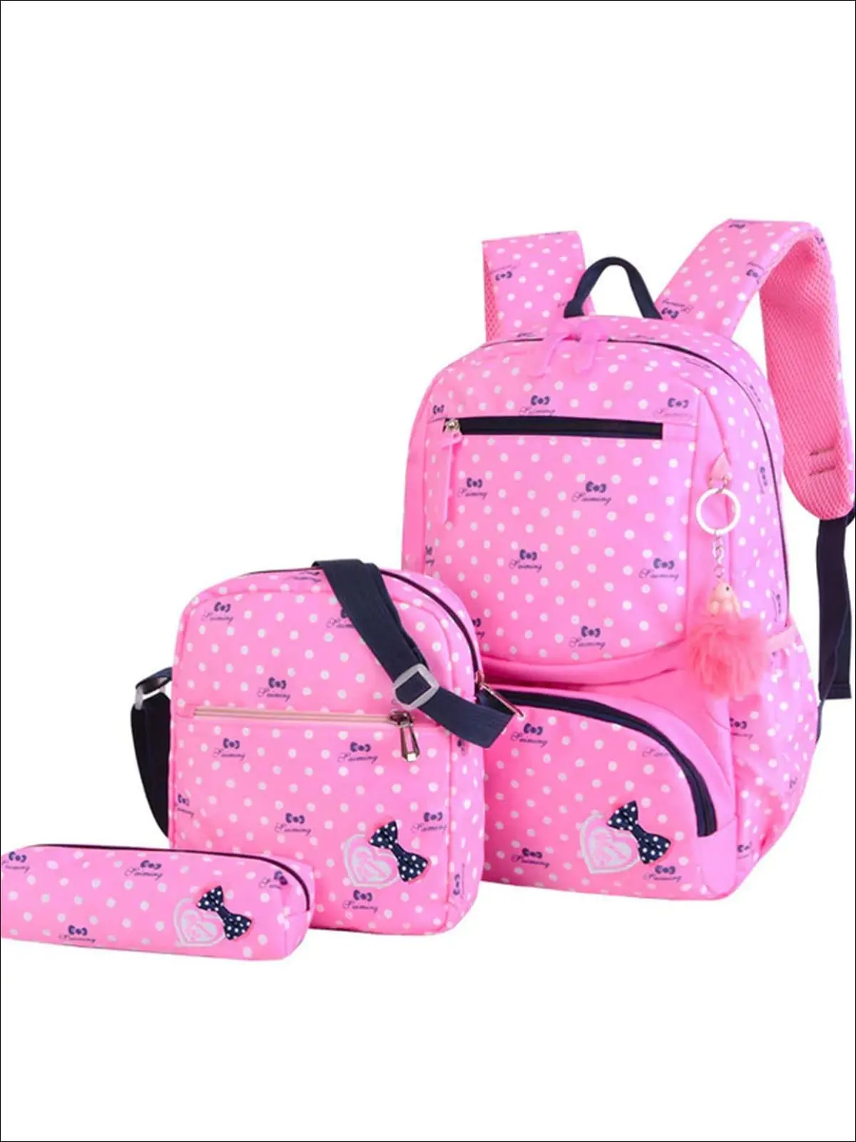 I Heart Polka Dots 3pc Backpack Set - Image 6