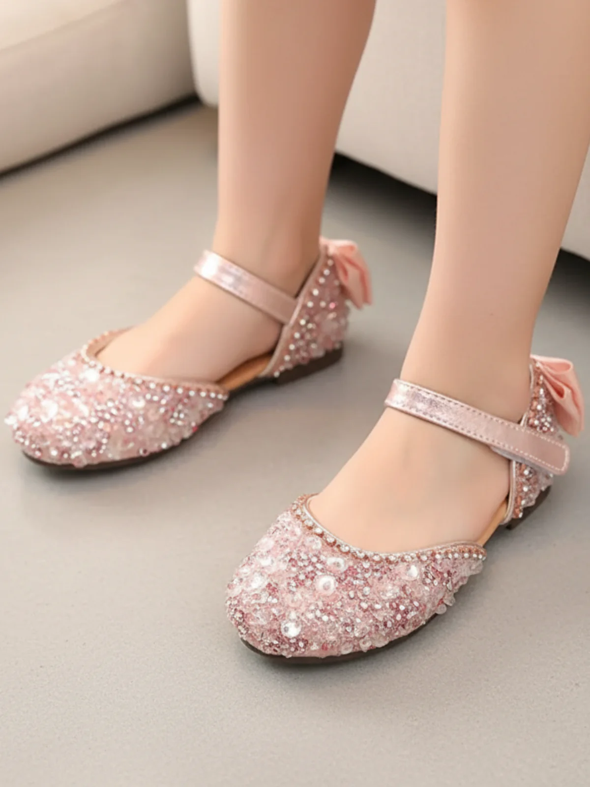 Princess Sequined Bow Back Flats By Liv and Mia - Image 7