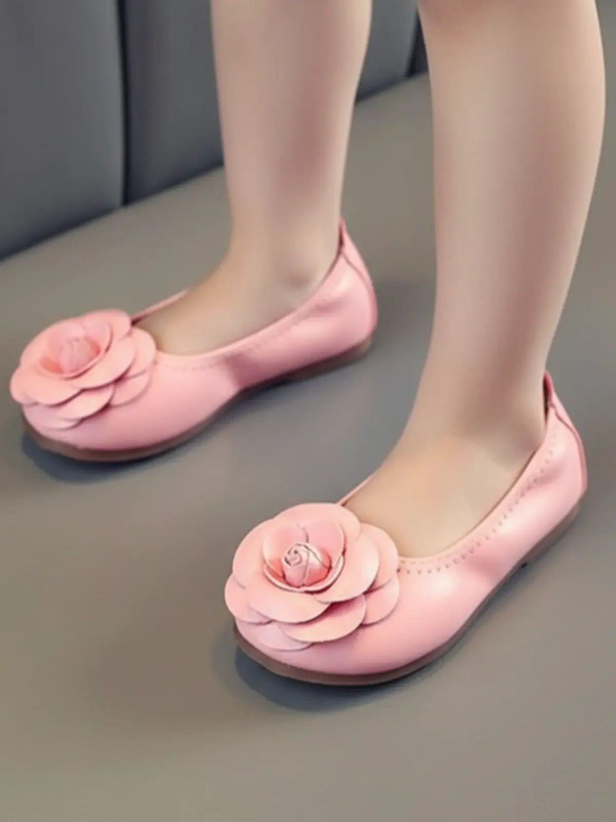 Rose Applique Synthetic Leather Flats By Liv and Mia - Image 8