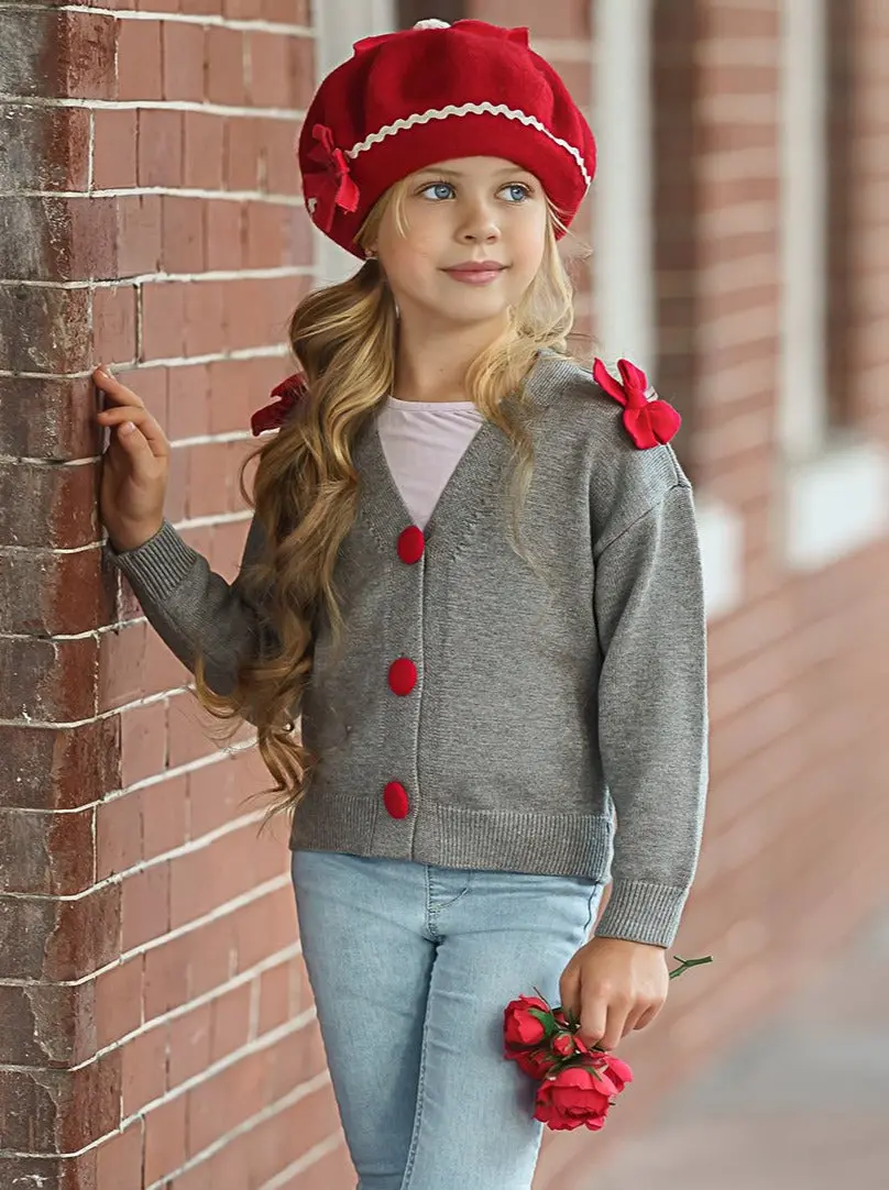 Bowed Beauty V Neck Cardigan - Image 4