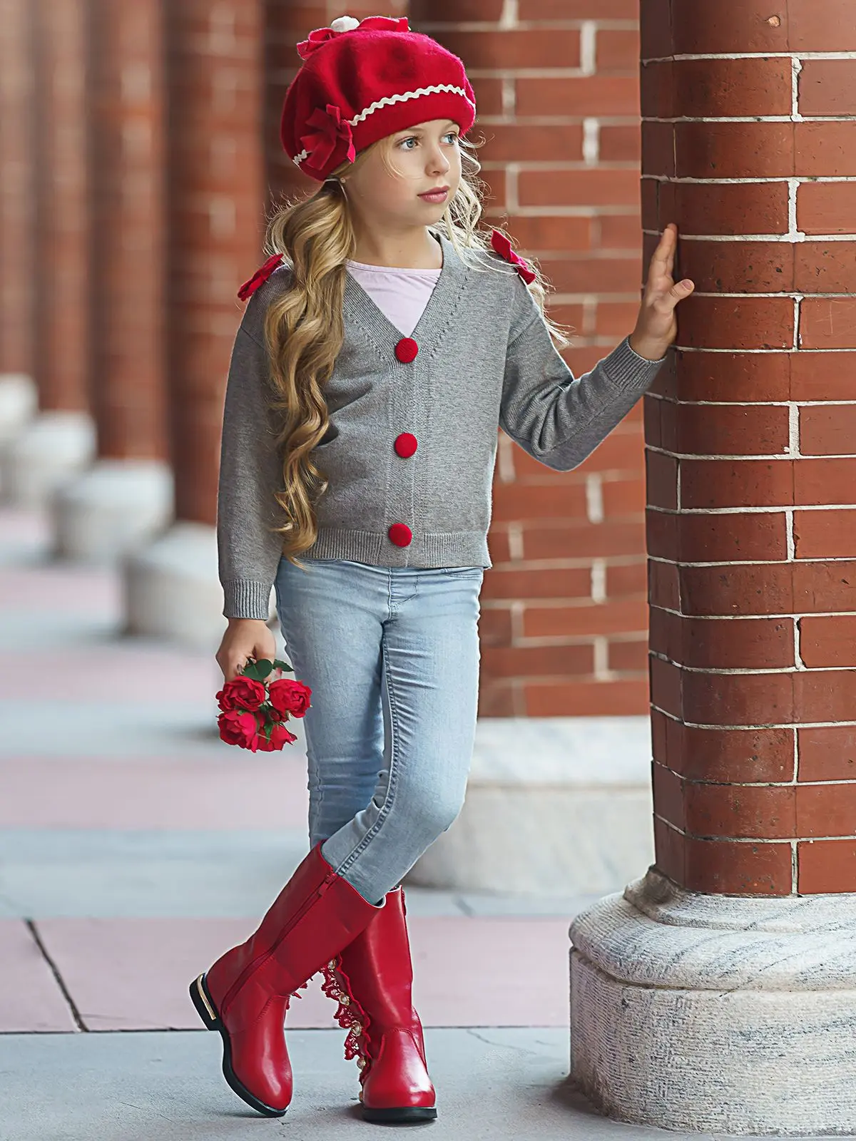 Bowed Beauty V Neck Cardigan - Image 5