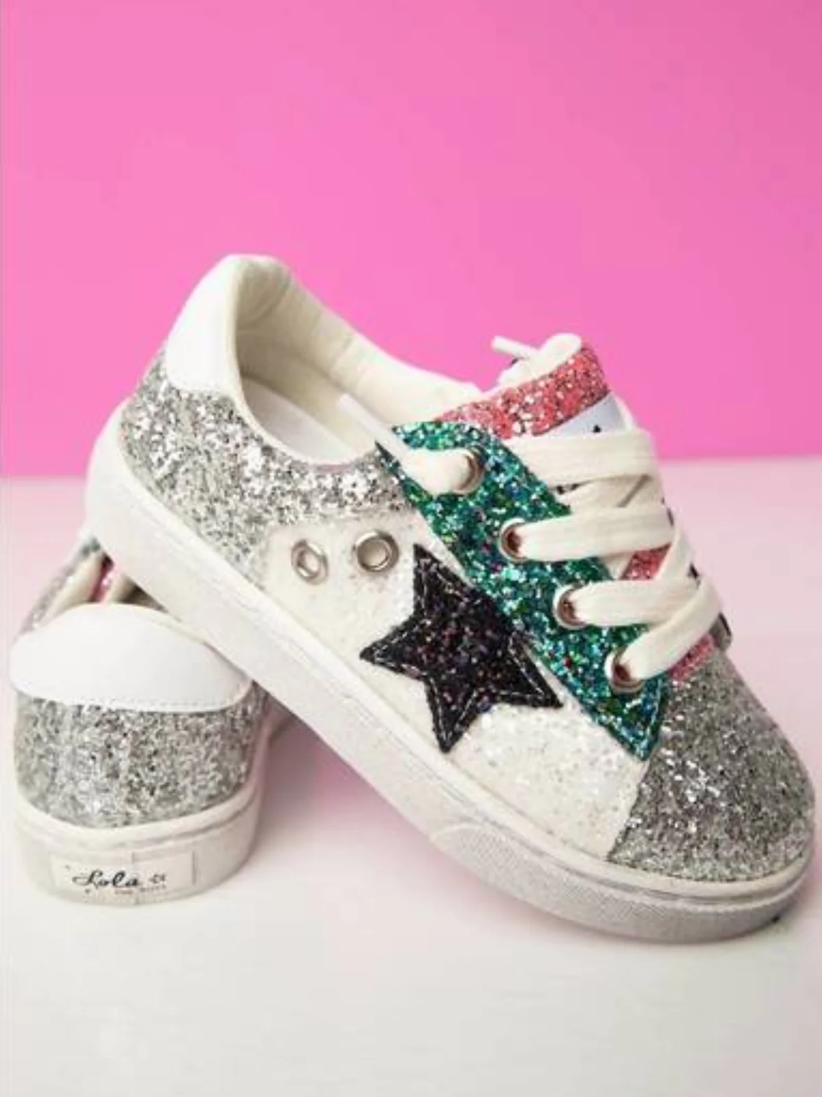 Sequin Sensation Casual Silver Sneakers by Liv and Mia - Image 5