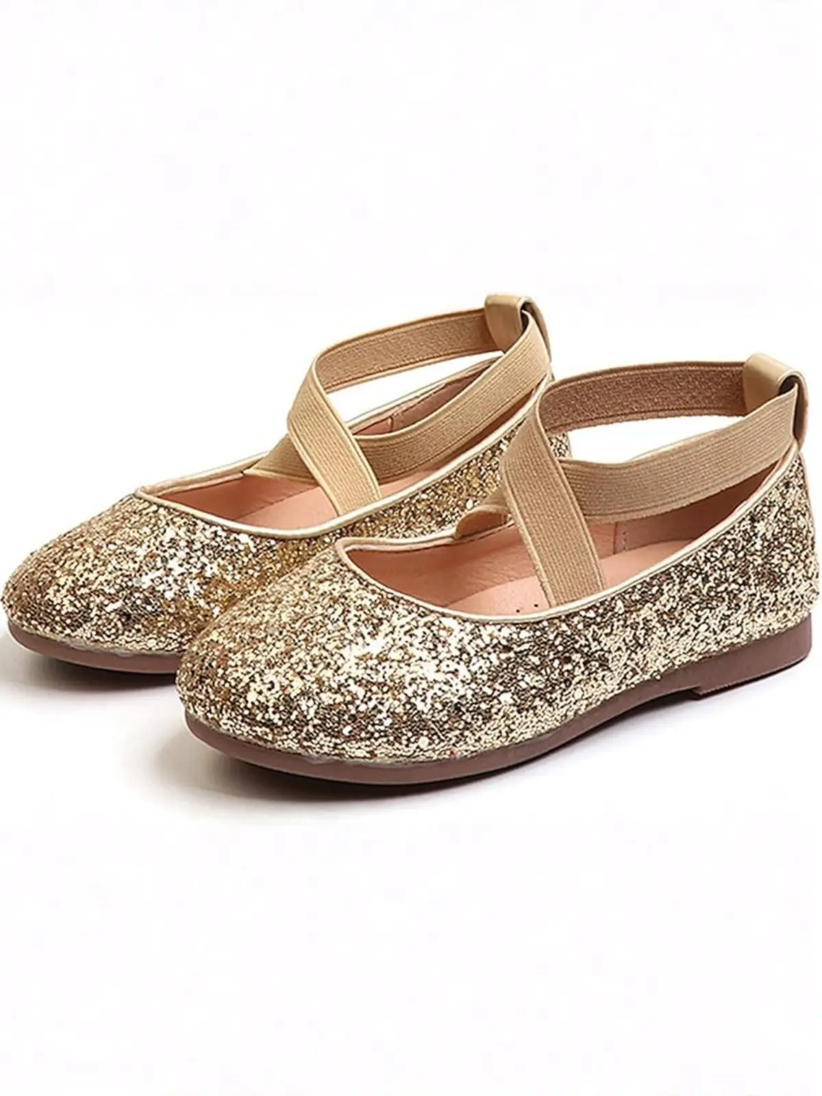 Sparkly Golden Glitter Ballet Flats By Liv and Mia - Image 3