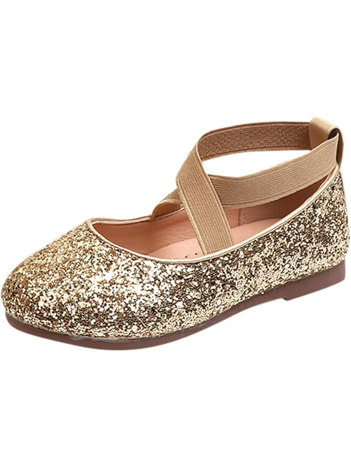 Sparkly Golden Glitter Ballet Flats By Liv and Mia - Image 4