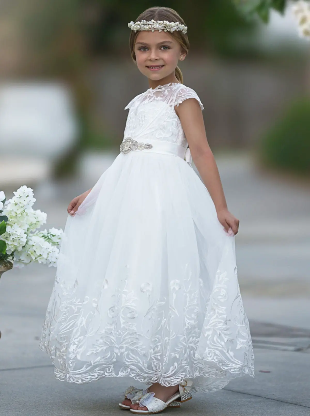 Abundant Grace Crystal Sash Communion Gown - Image 4