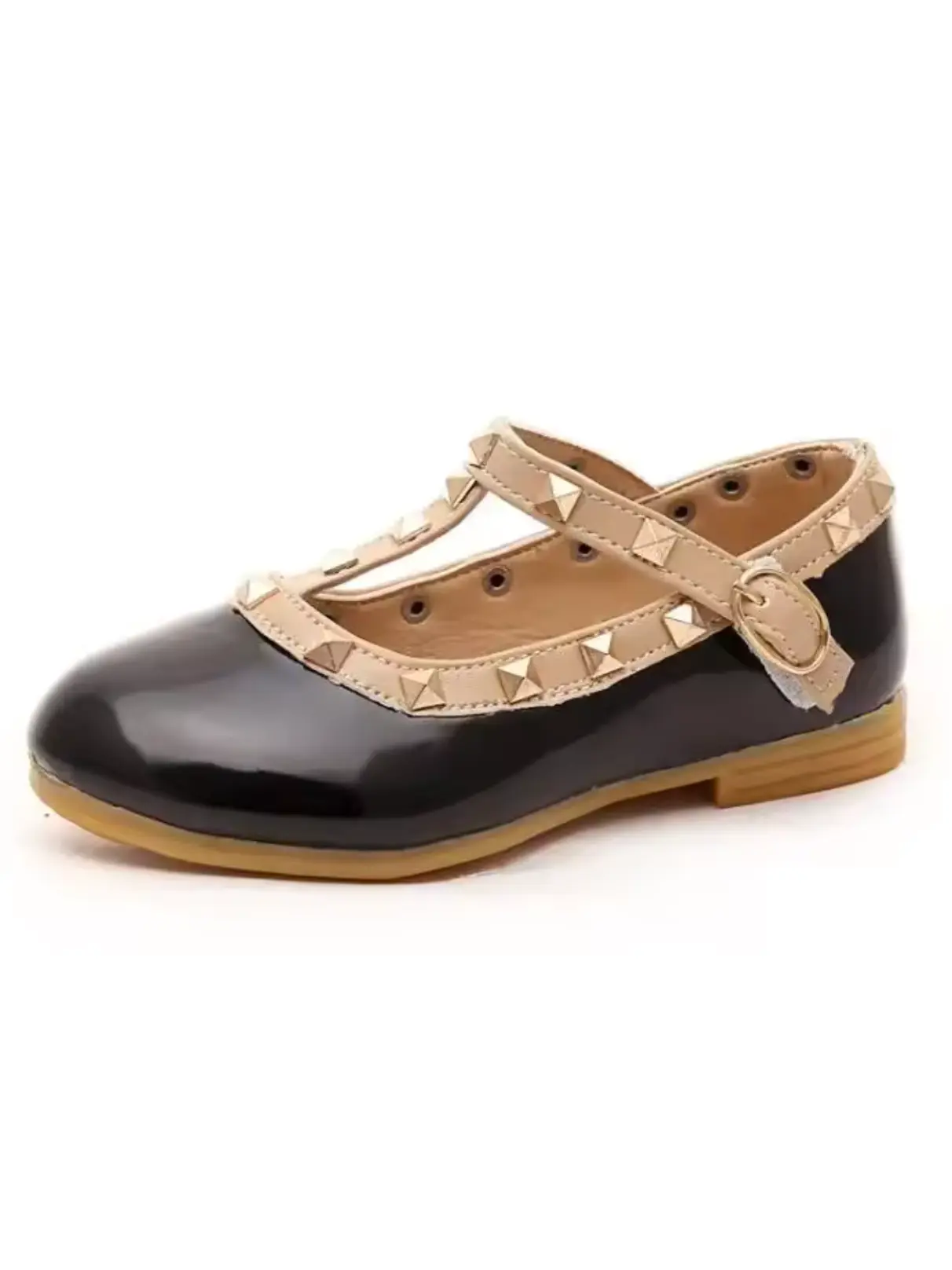 Studded Runway T-Strap Flats By Liv and Mia - Image 4