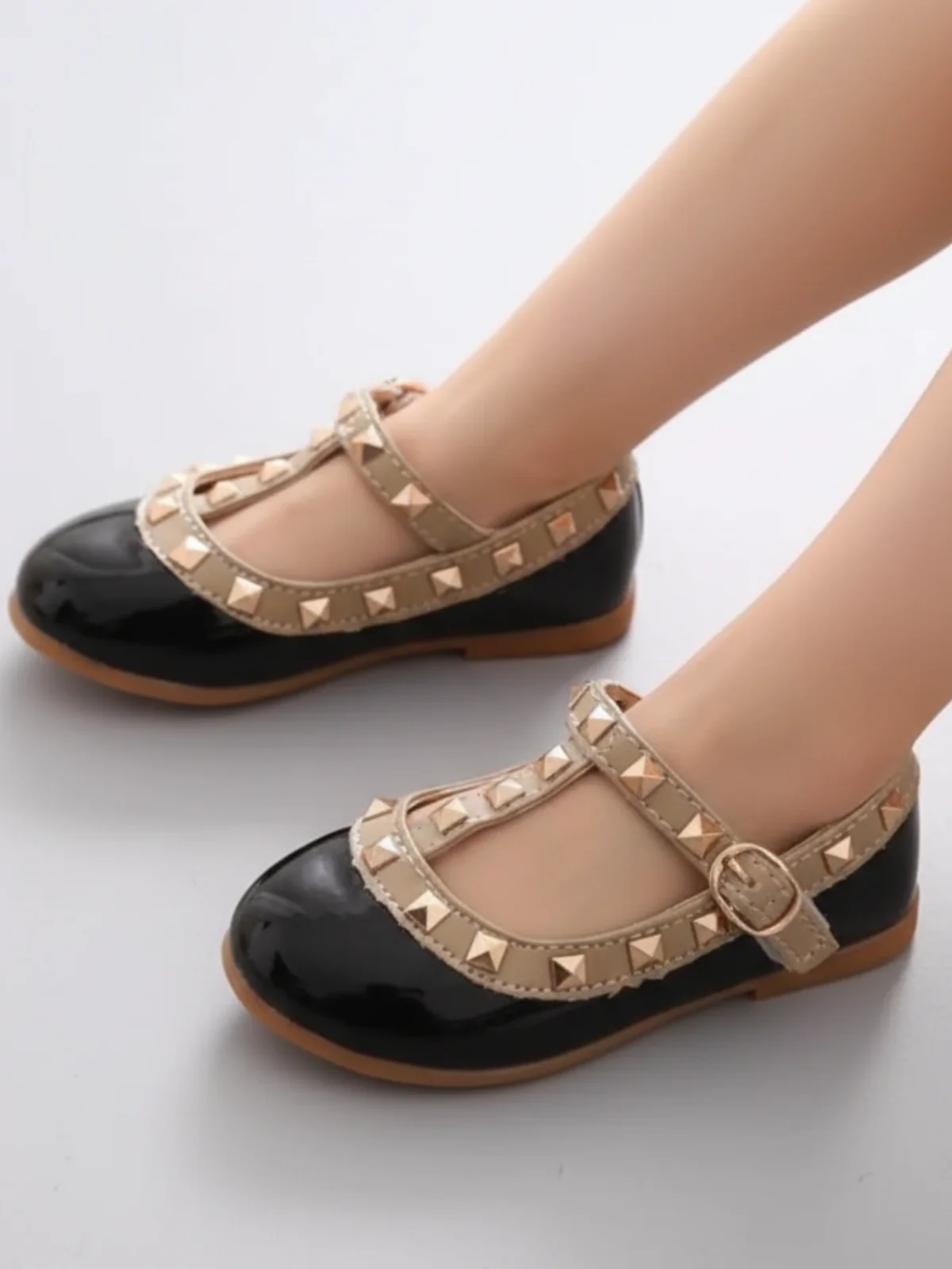 Studded Runway T-Strap Flats By Liv and Mia - Image 5