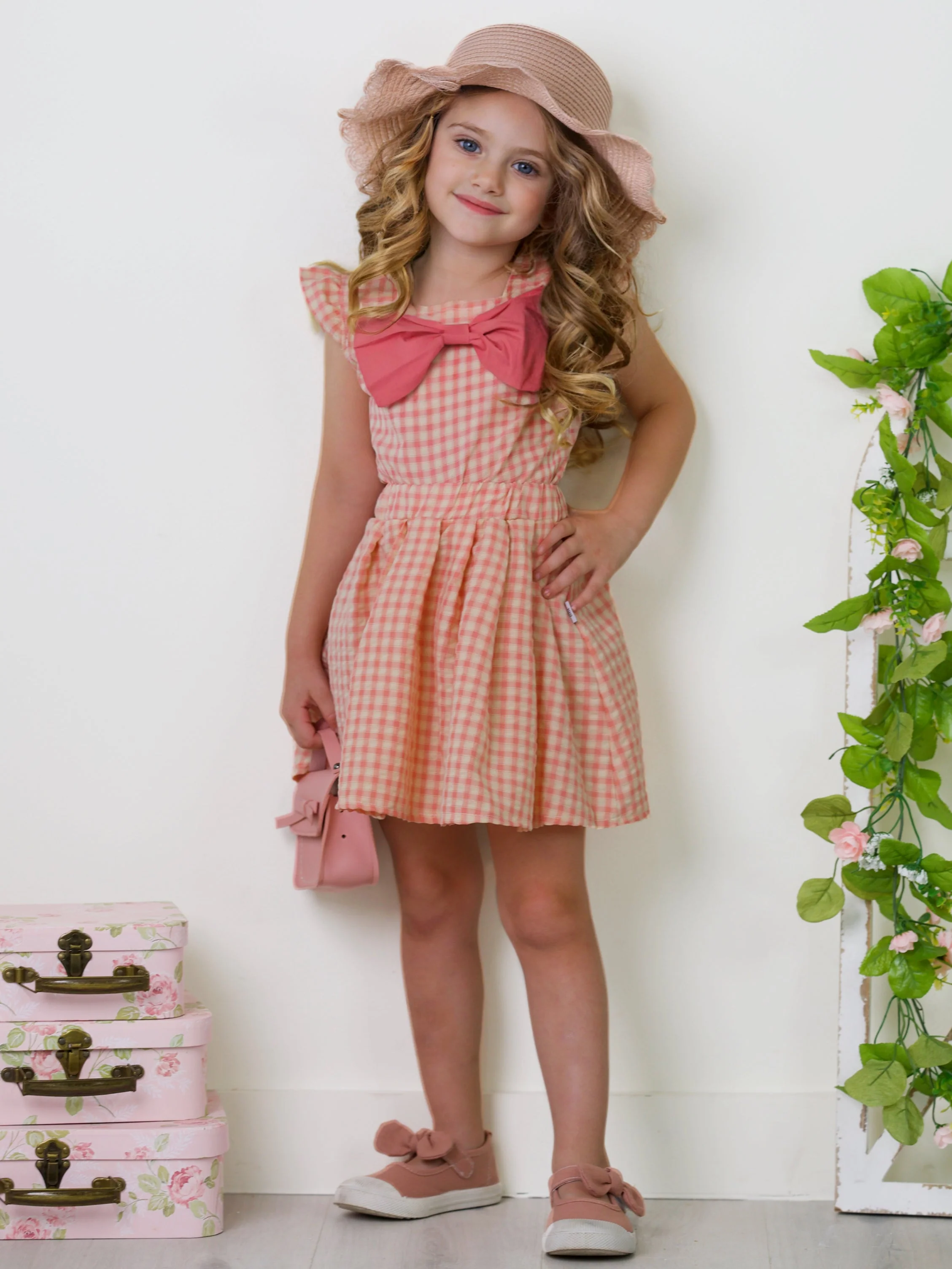 Sweet Sophistication Pink Gingham Skirt Set - Image 5