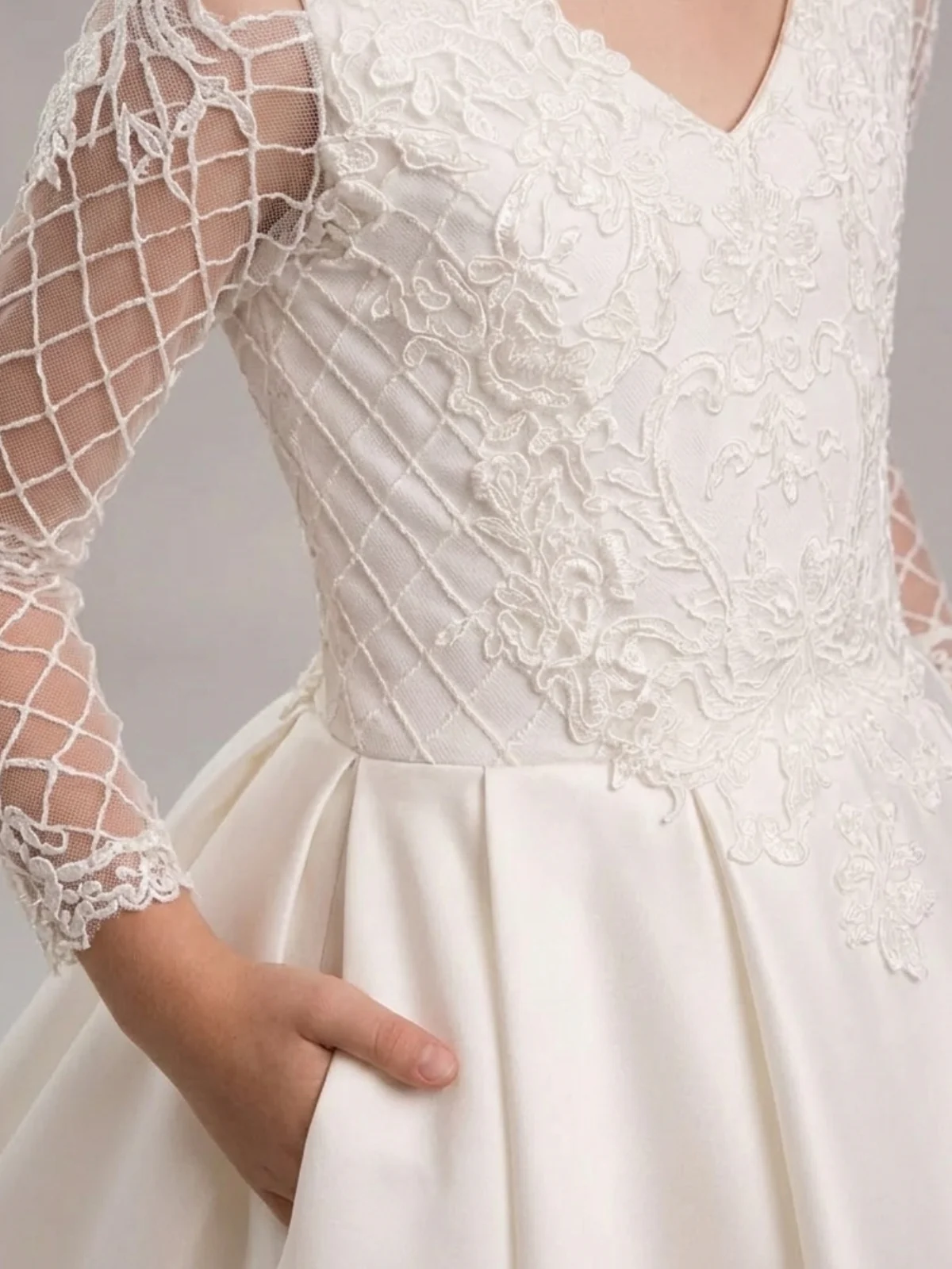 Radiant Dance Lace Sleeves Communion Gown - Image 5