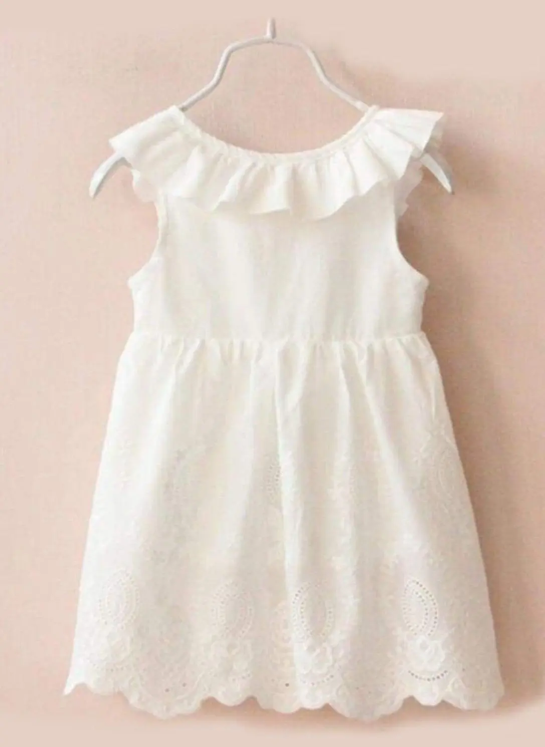 Breezy Baby Doll White Eyelet Ruffle Dress - Image 5