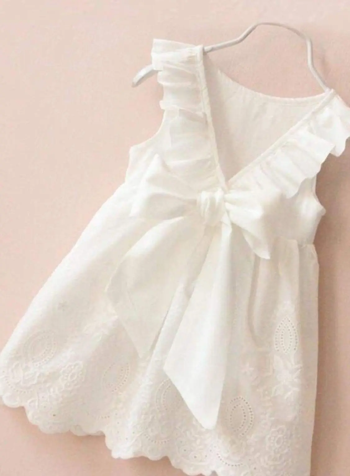 Breezy Baby Doll White Eyelet Ruffle Dress - Image 6