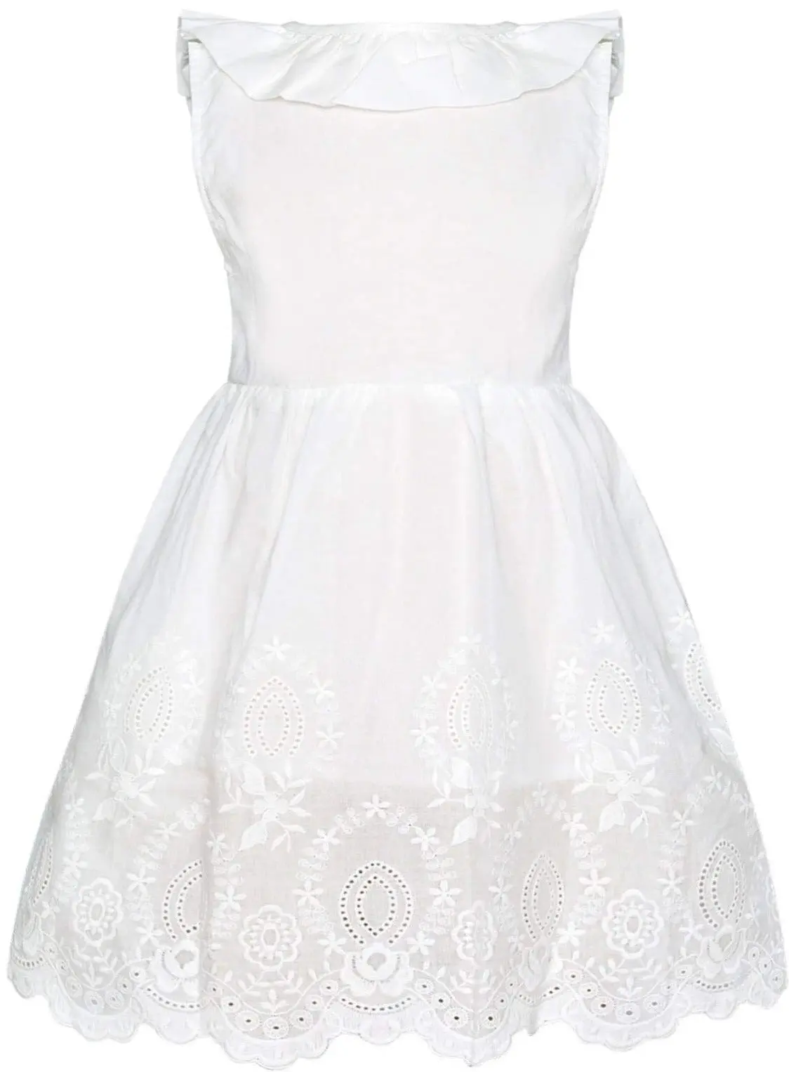 Breezy Baby Doll White Eyelet Ruffle Dress - Image 7