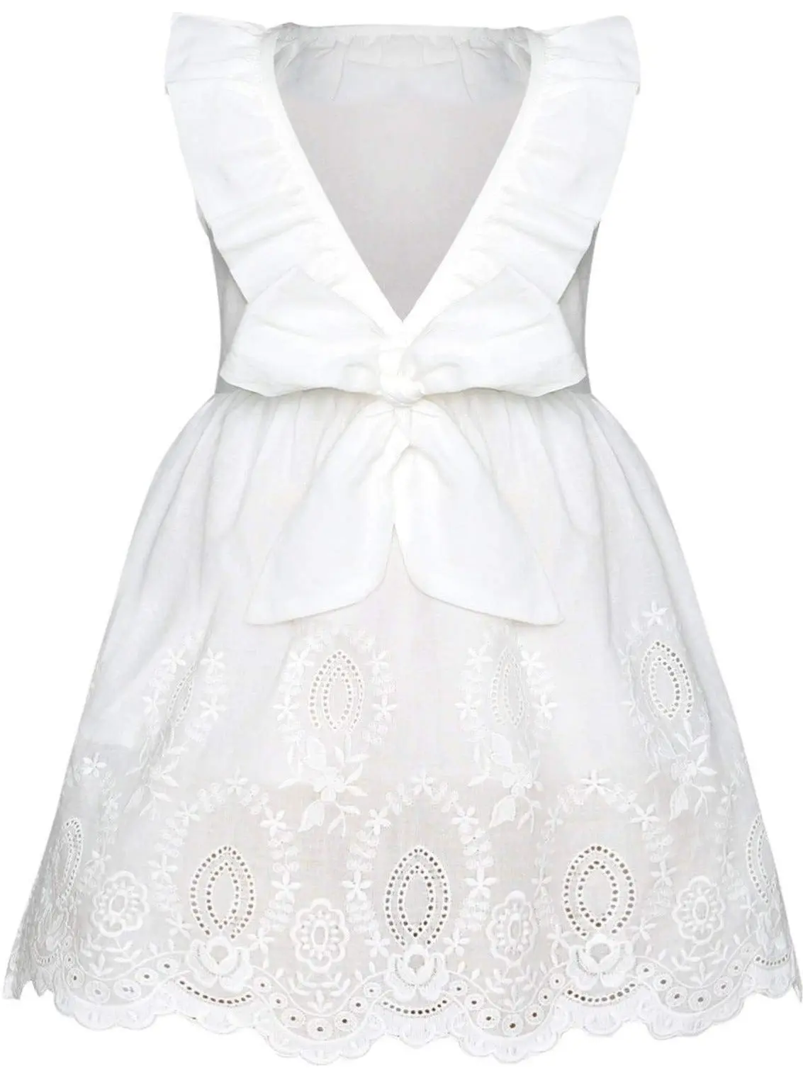 Breezy Baby Doll White Eyelet Ruffle Dress - Image 8