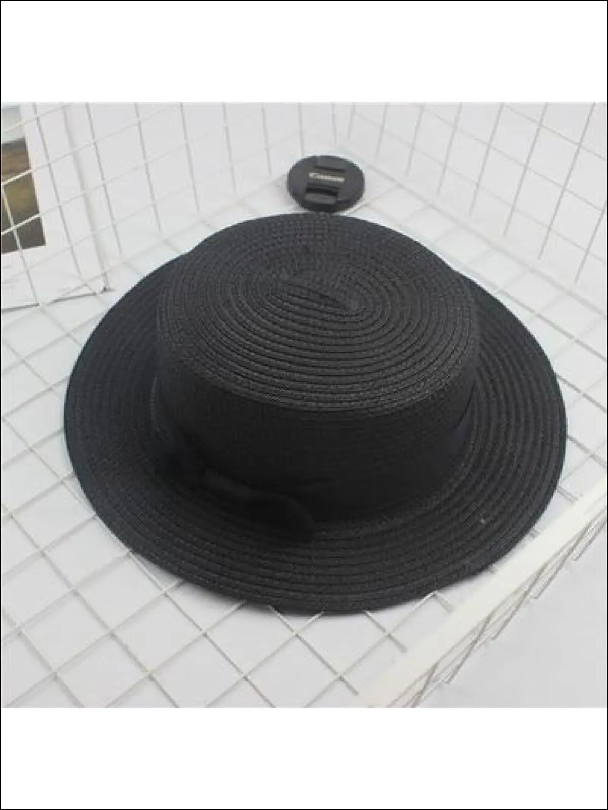 Girls Woven Straw Fedora Hat with Bow Tie (Multiple Color Options) - Image 13