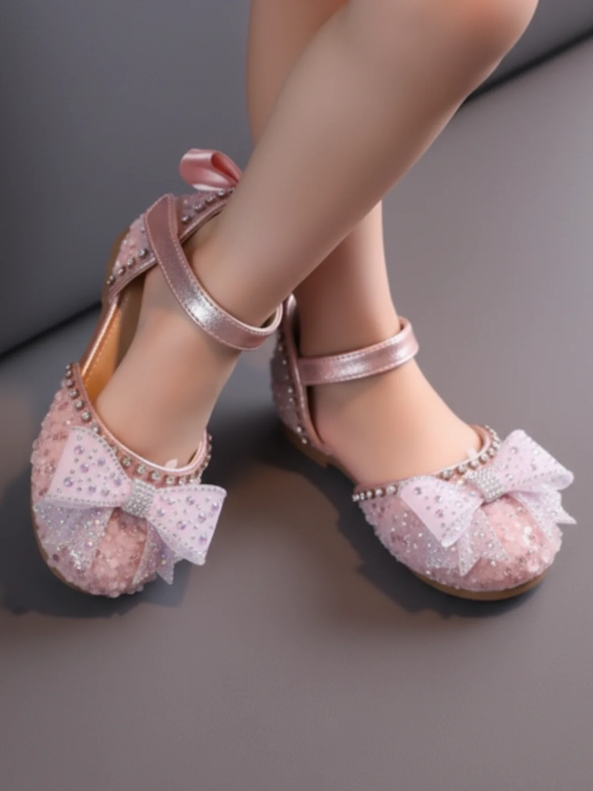 Jeweled Princess Ankle Strap Flats By Liv and Mia - Image 3