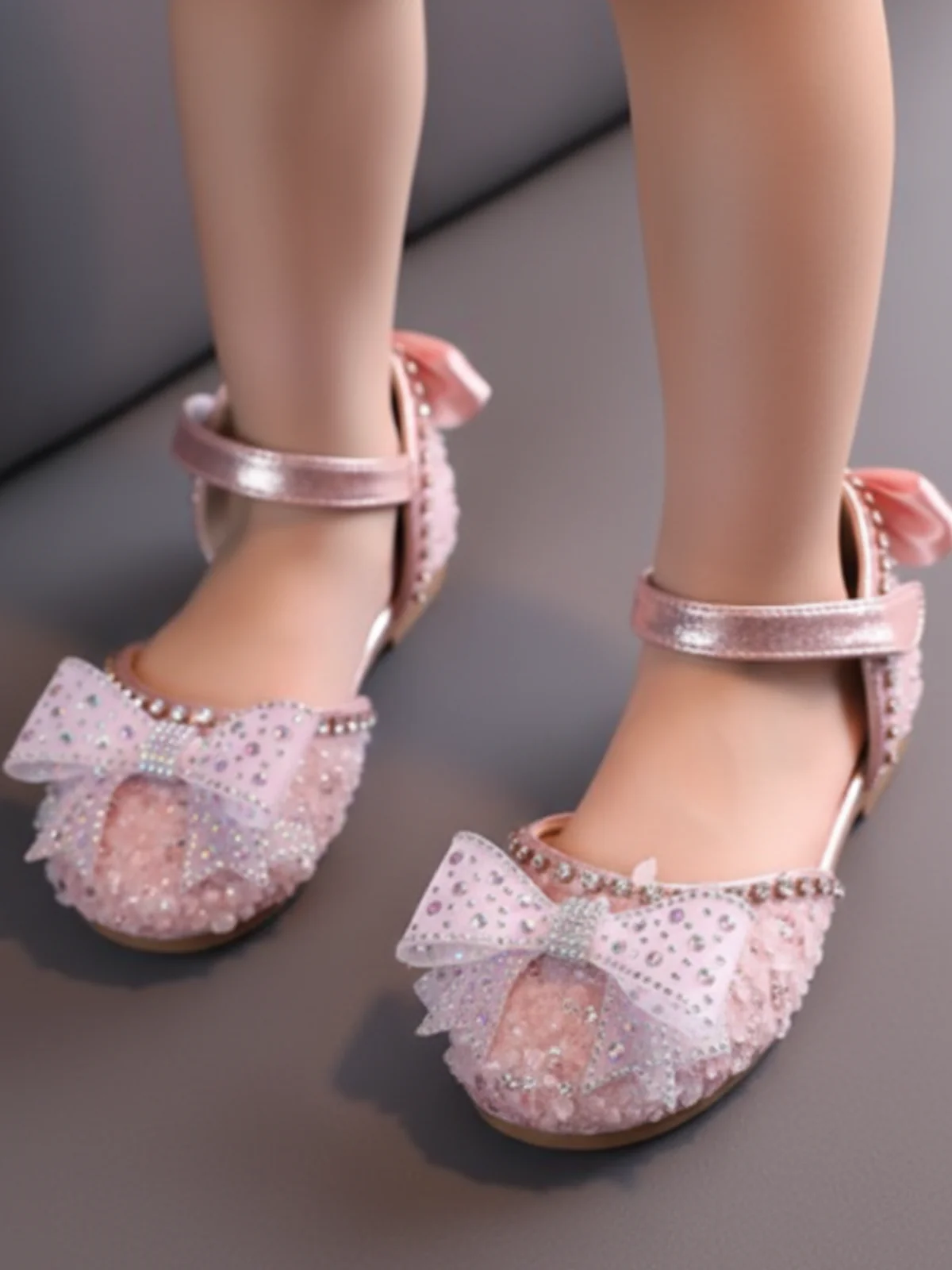 Jeweled Princess Ankle Strap Flats By Liv and Mia - Image 4