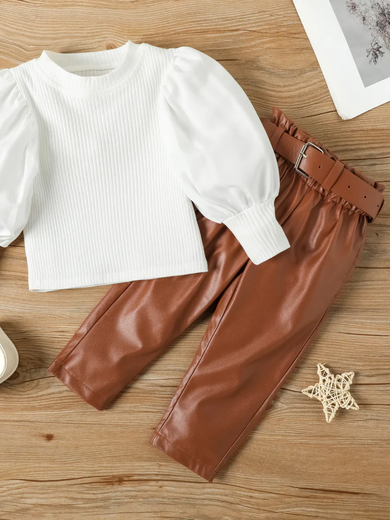 Make It Chic Vegan Leather Pants Set - Image 4
