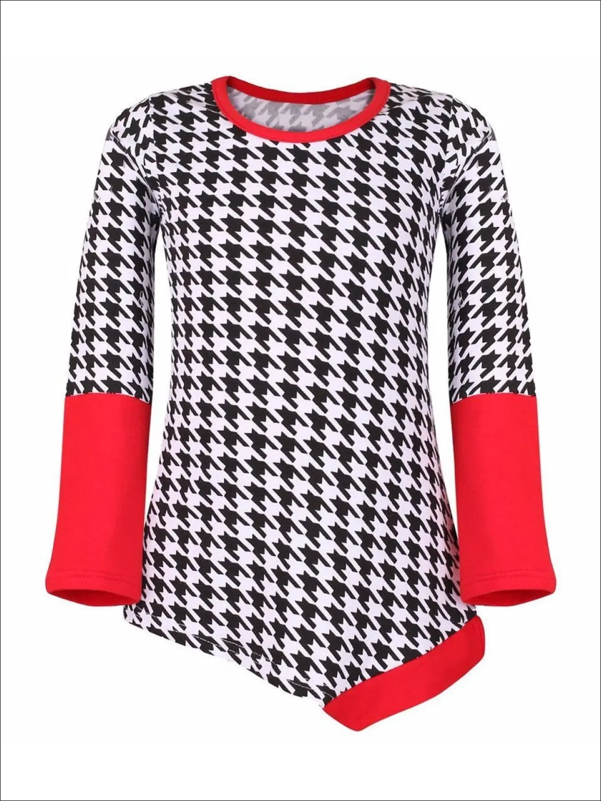 Mommy and Me Black and Red Houndstooth Matching Asymmetric Tunic - Image 4