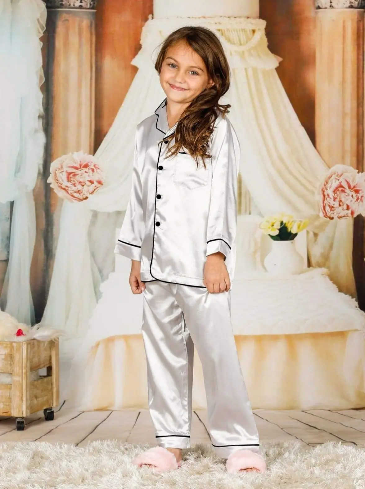 Mommy and Me Silky Long Sleeve Button Down Pajamas - Image 13