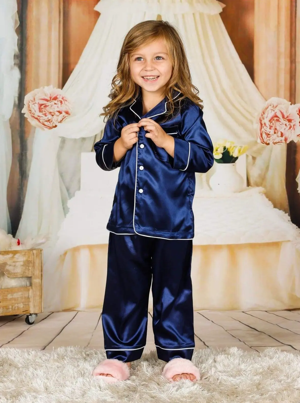 Mommy and Me Silky Long Sleeve Button Down Pajamas - Image 14