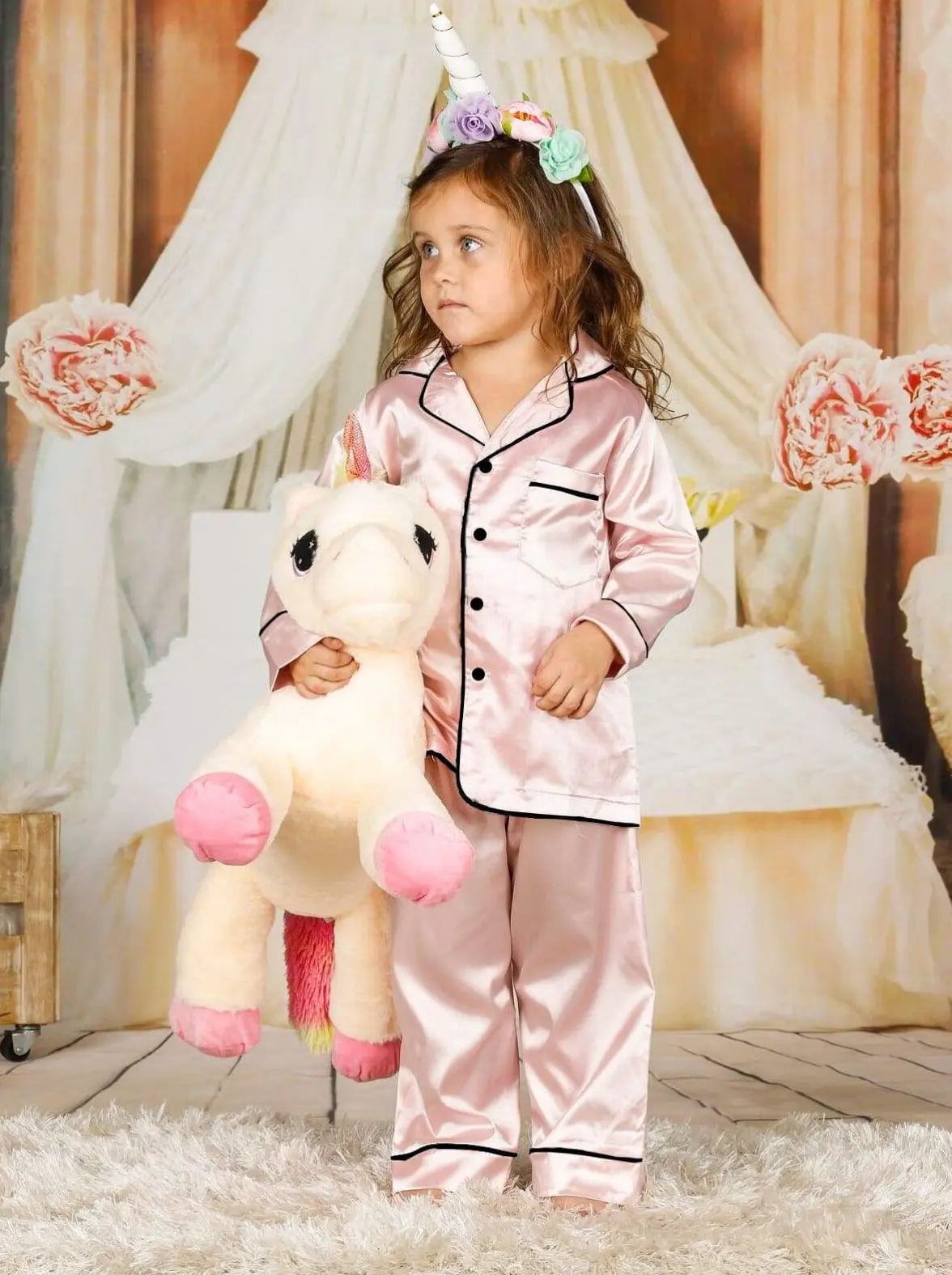 Mommy and Me Silky Long Sleeve Button Down Pajamas - Image 15