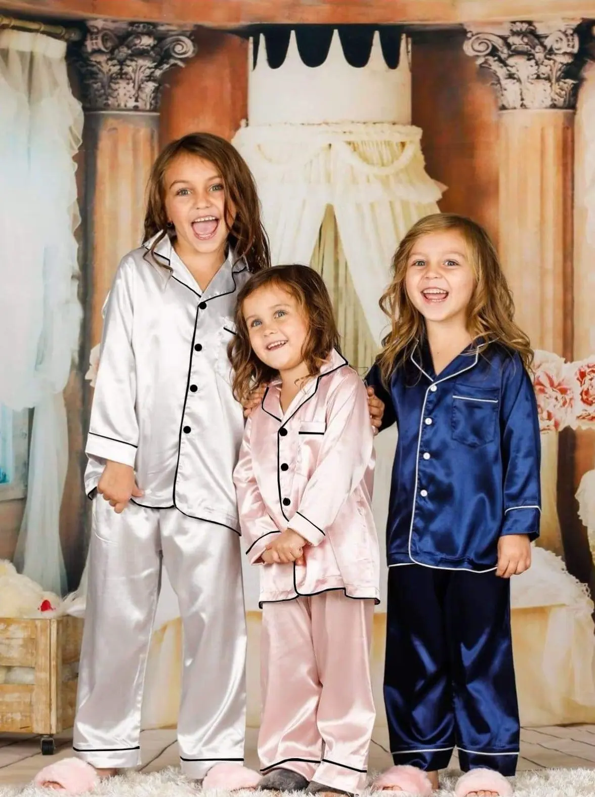 Mommy and Me Silky Long Sleeve Button Down Pajamas - Image 16