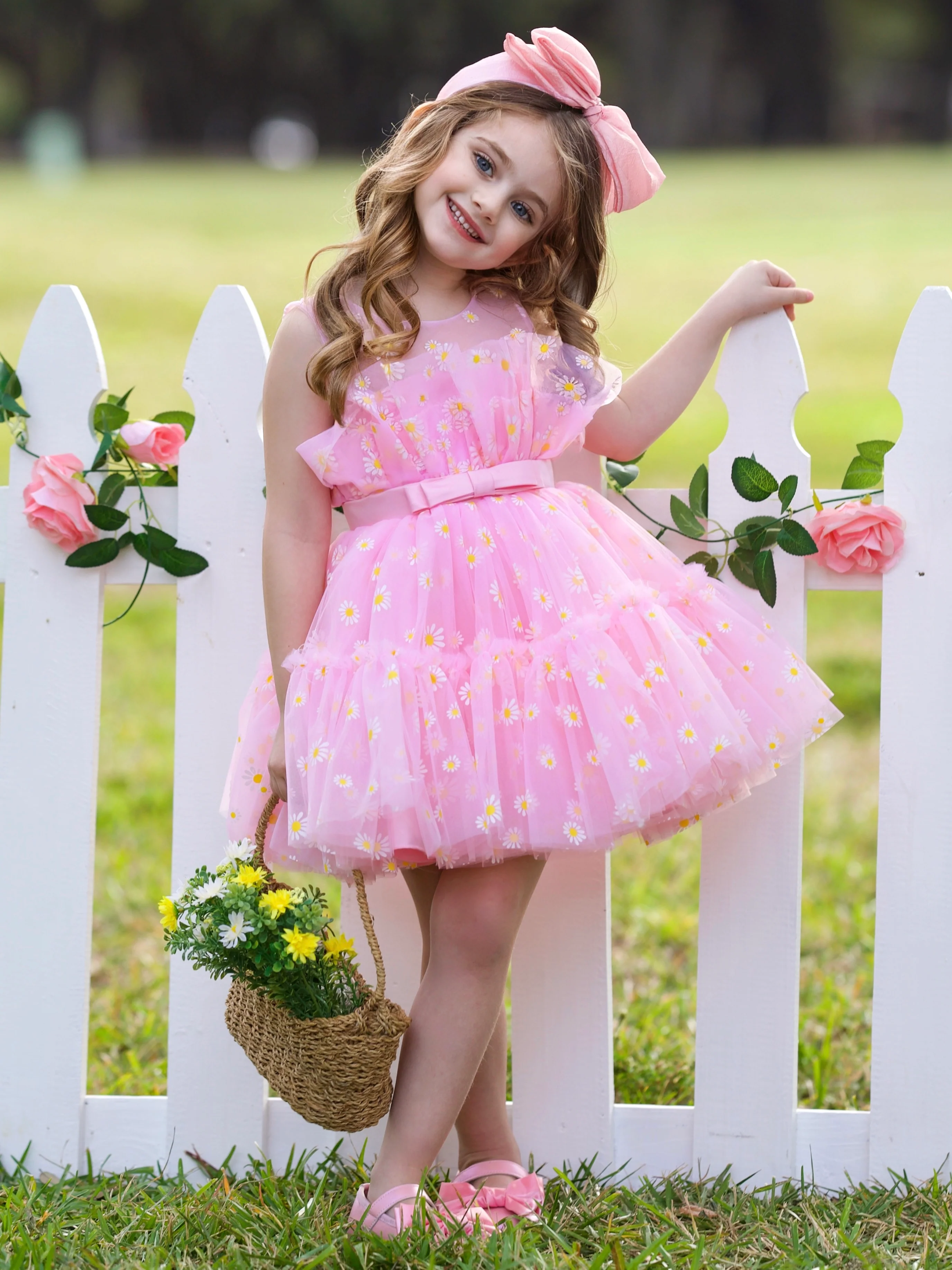 Delightful Daisy Embroidered Floral Tutu Dress - Image 3