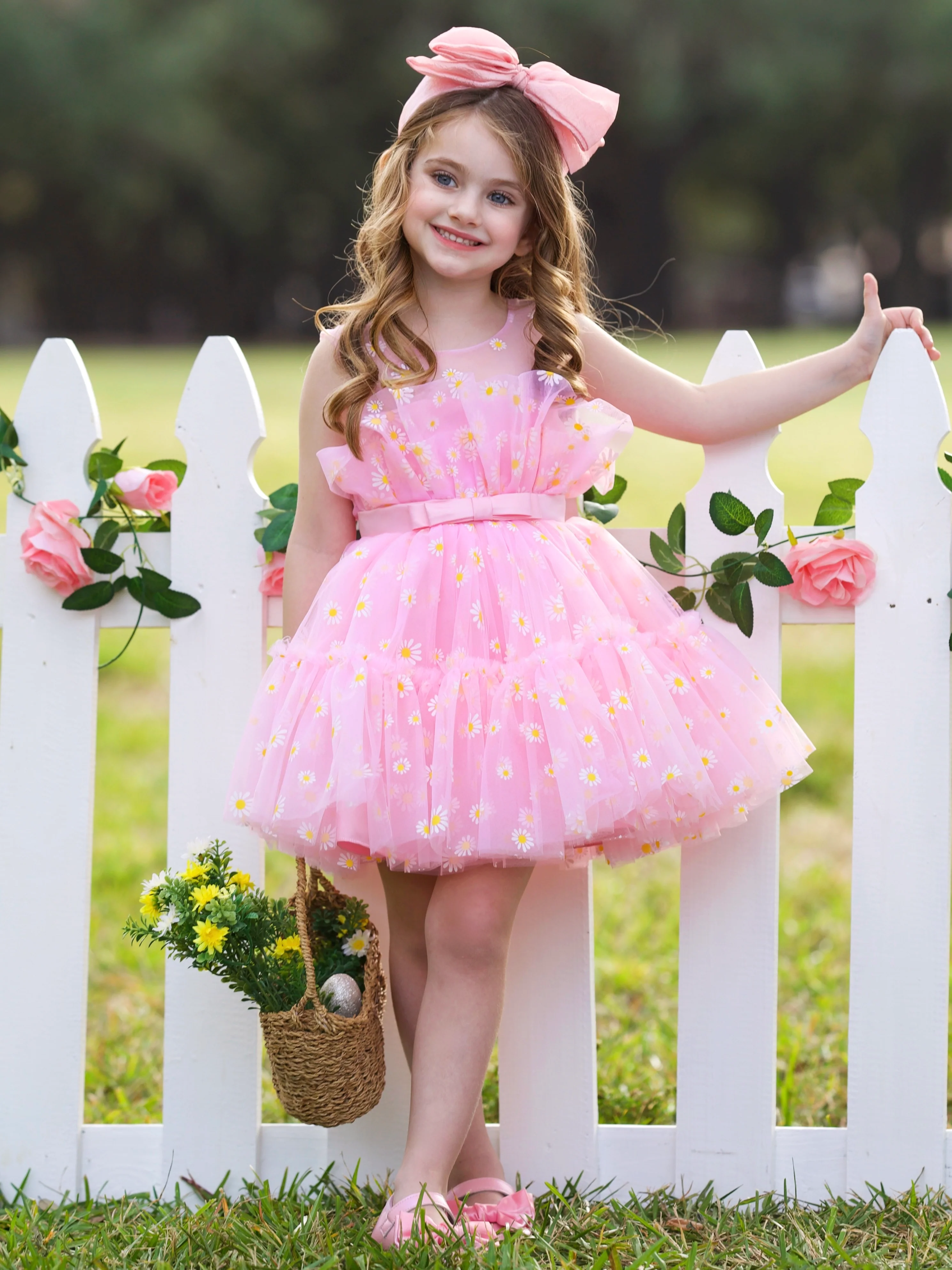 Delightful Daisy Embroidered Floral Tutu Dress - Image 4